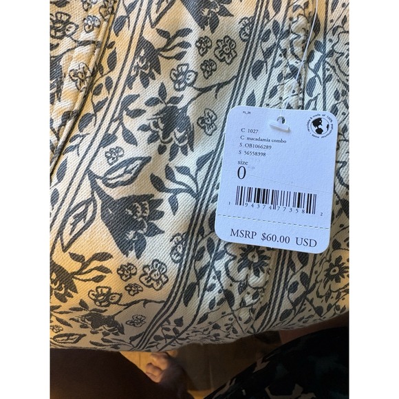 Free People  Mini Skirt Size 0 Modern Femme Macadamia Combo‎ NWT Beige Grey - Picture 3 of 8